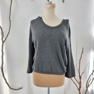 Standard james perse pullover cropped length hoodie gray
